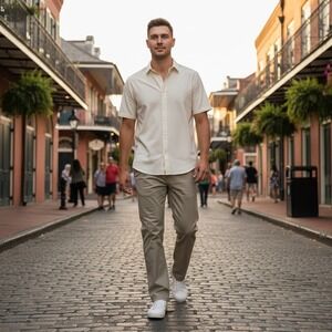 Masons Clothing Ems P London Tan Cotton Chino Pants Mens 48 US 33x34 Italy